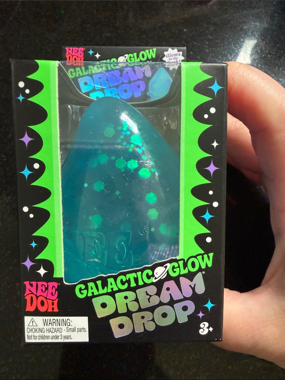 100% Auth NeeDoh Galactic Glow Dream Drop - Blue